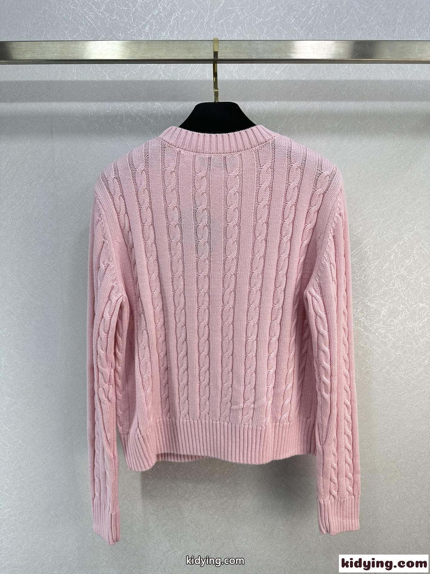 女性らしい ロゴ入り カシミヤ＆ウール ケーブル編み プラダ セーター コピー-4