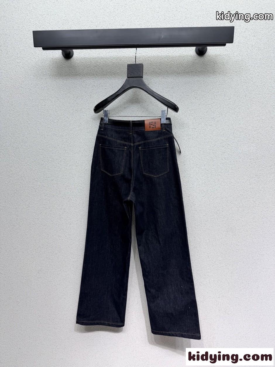 定番 合わせやすい ベルト付き デニムパンツ フェンディ ジーンズ コピー-2