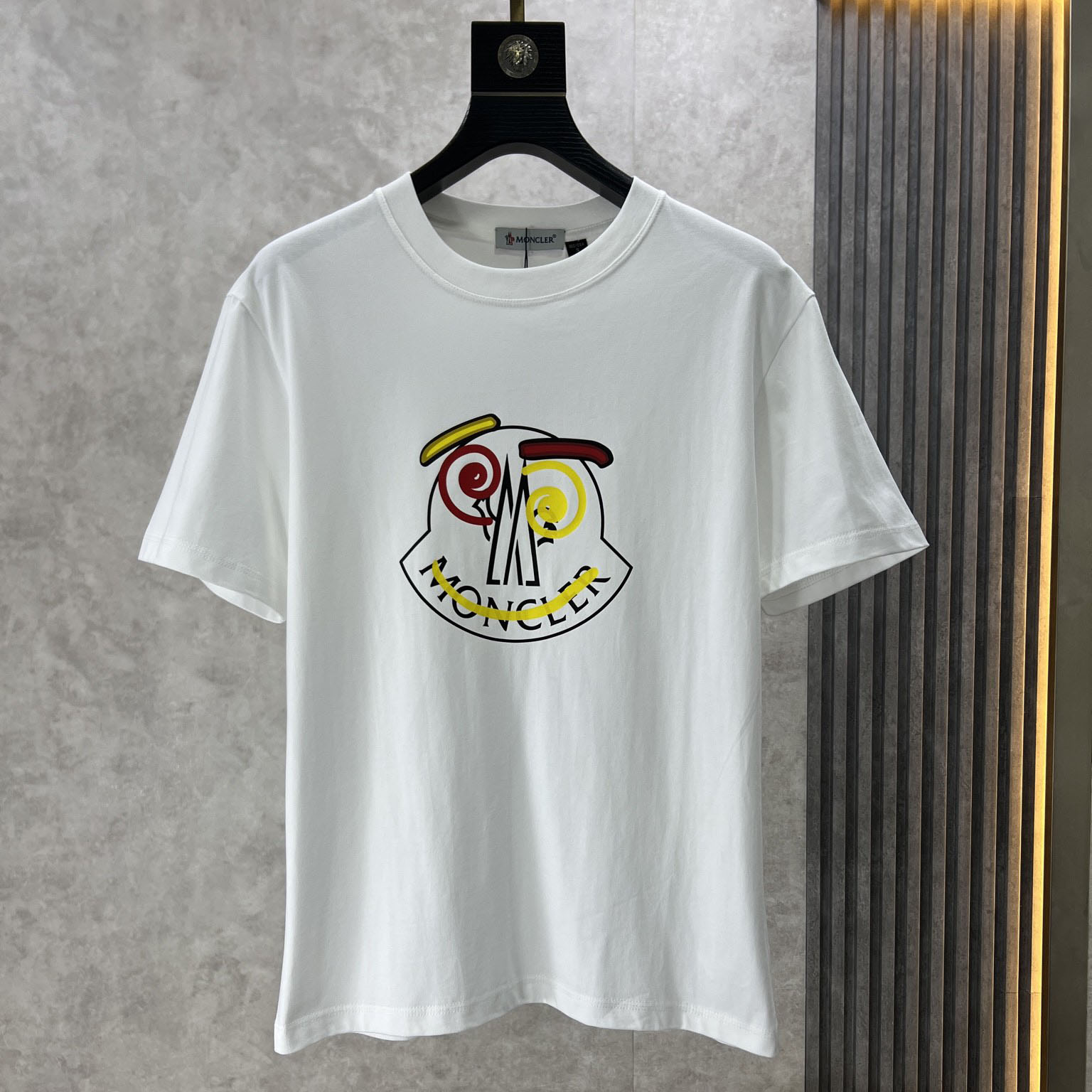 可愛い おしゃれ プリント クルーネック 半袖 モンクレール Tシャツ コピー ホワイト-0