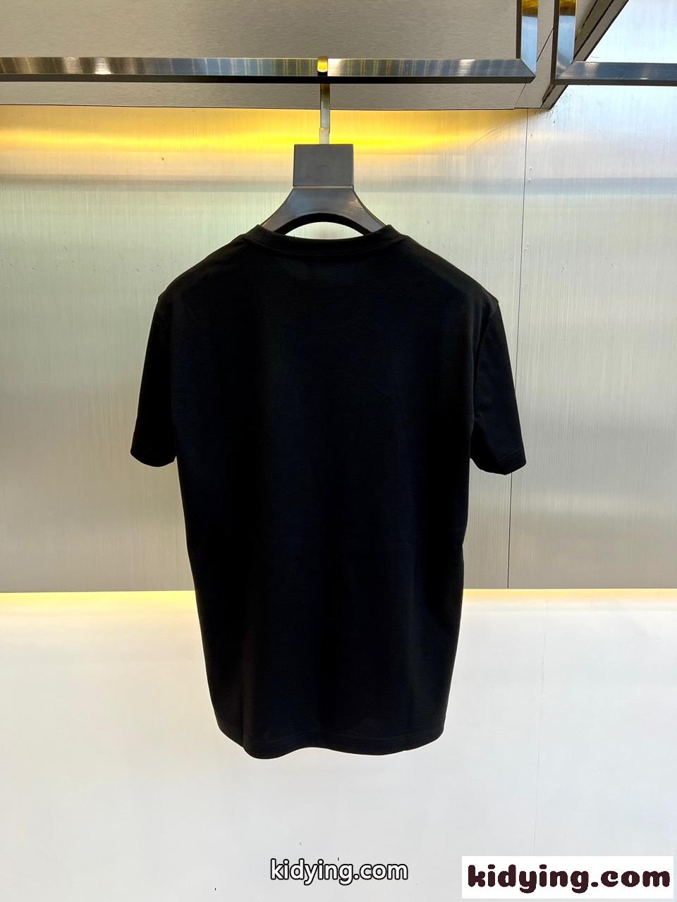 大人気 ロゴ コットン クルーネック 半袖Tシャツ バーバリー Tシャツ コピー ブラック-4