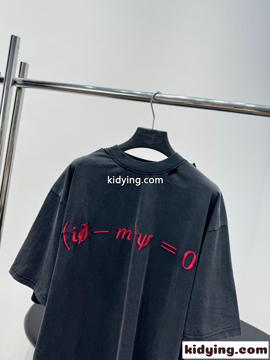 刺繍入り オーバーサイズ 半袖Tシャツ バレンシアガ Tシャツ コピー ユニセックス-2
