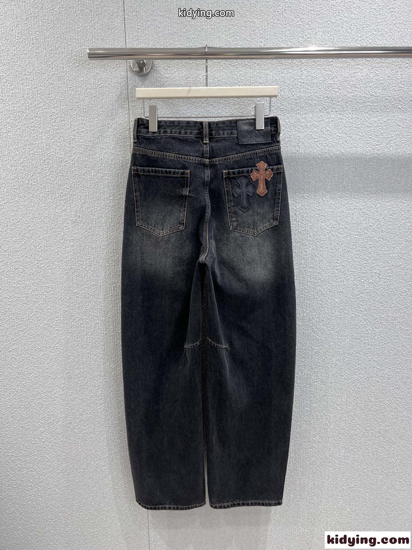 クロムハーツ ジーンズ 偽物 お洒落 合わせやすい クロスパッチ デニムパンツ-2
