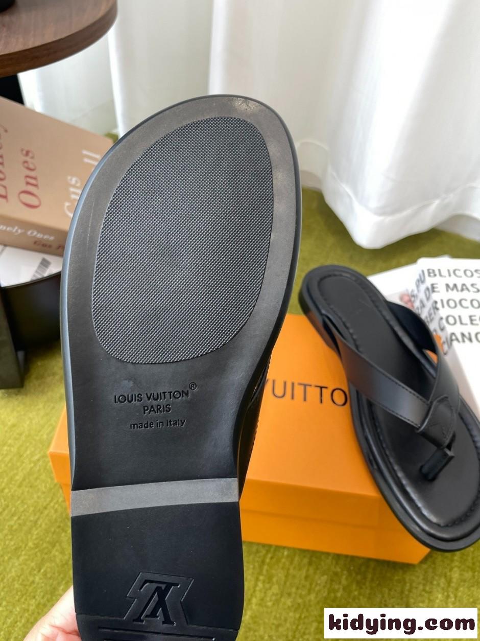 カジュアル LV サンセット トング ルイ・ヴィトン サンダル スーパーコピー ブラック-4