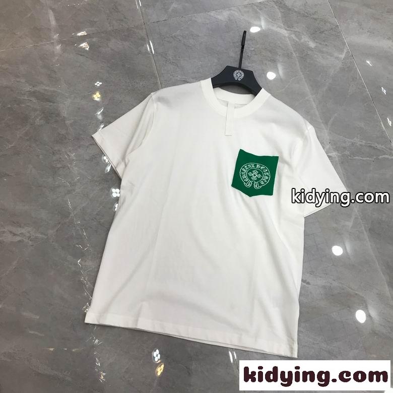合わせやすい 人気 オシャレ 柔らかい 着心地いい カジュアル クルーネック ロゴ クロムハーツ 半袖Tシャツ コピー-2