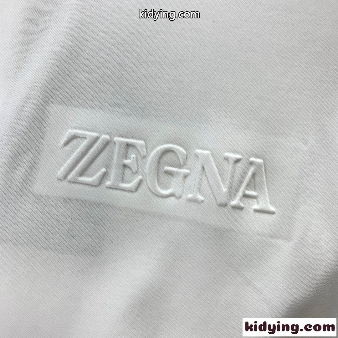 シンプル クルーネック エンボスロゴ 半袖tシャツ エルメネジルド・ゼニア Tシャツ コピー-3