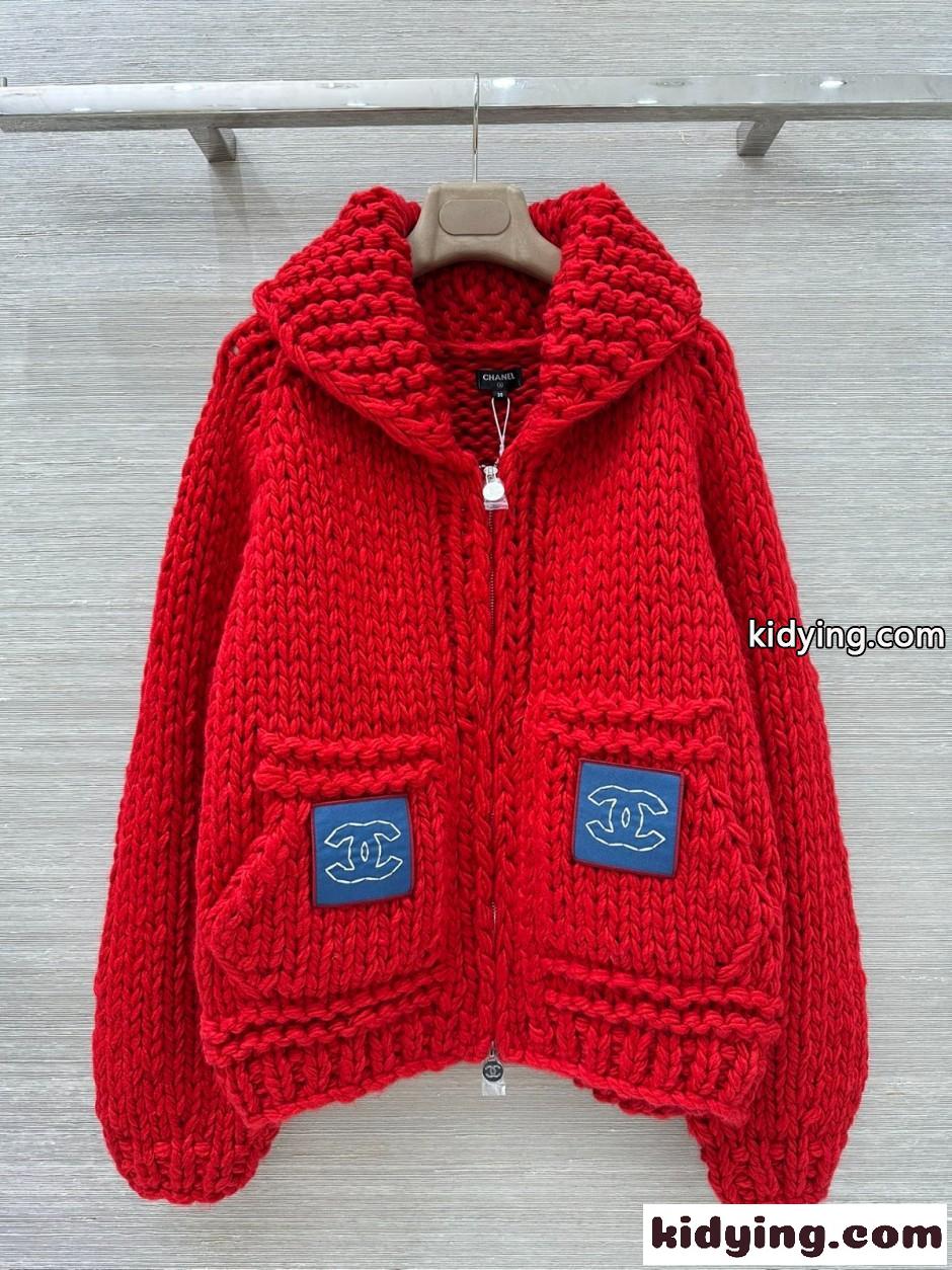 注目される ローゲージ ジップアップカーディガン シャネル ニット コピー カシミヤ-2