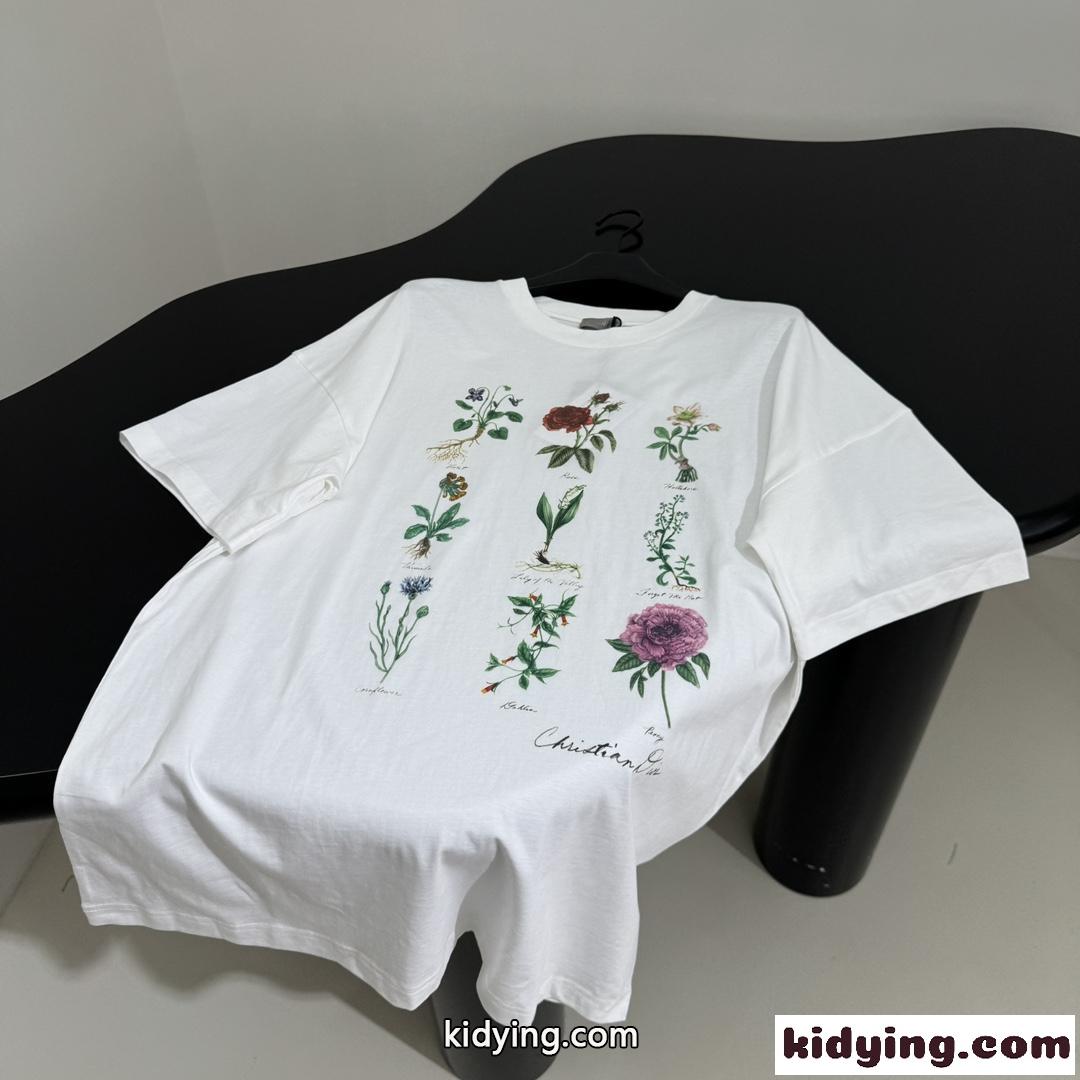 人気 ユニセックス 半袖Tシャツ クリスチャン・ディオール Tシャツ コピー ホワイト-4