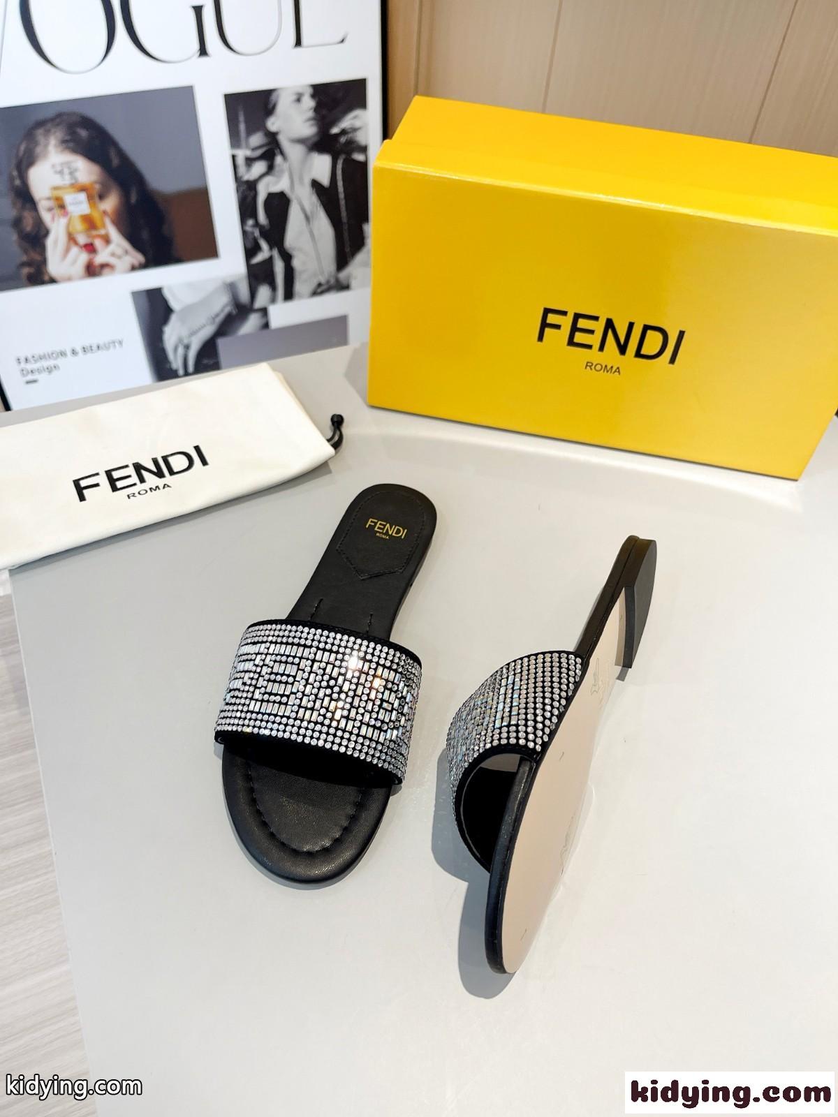 人気 春夏 ファッション フェンディ サンダル コピー レディース スライド-4