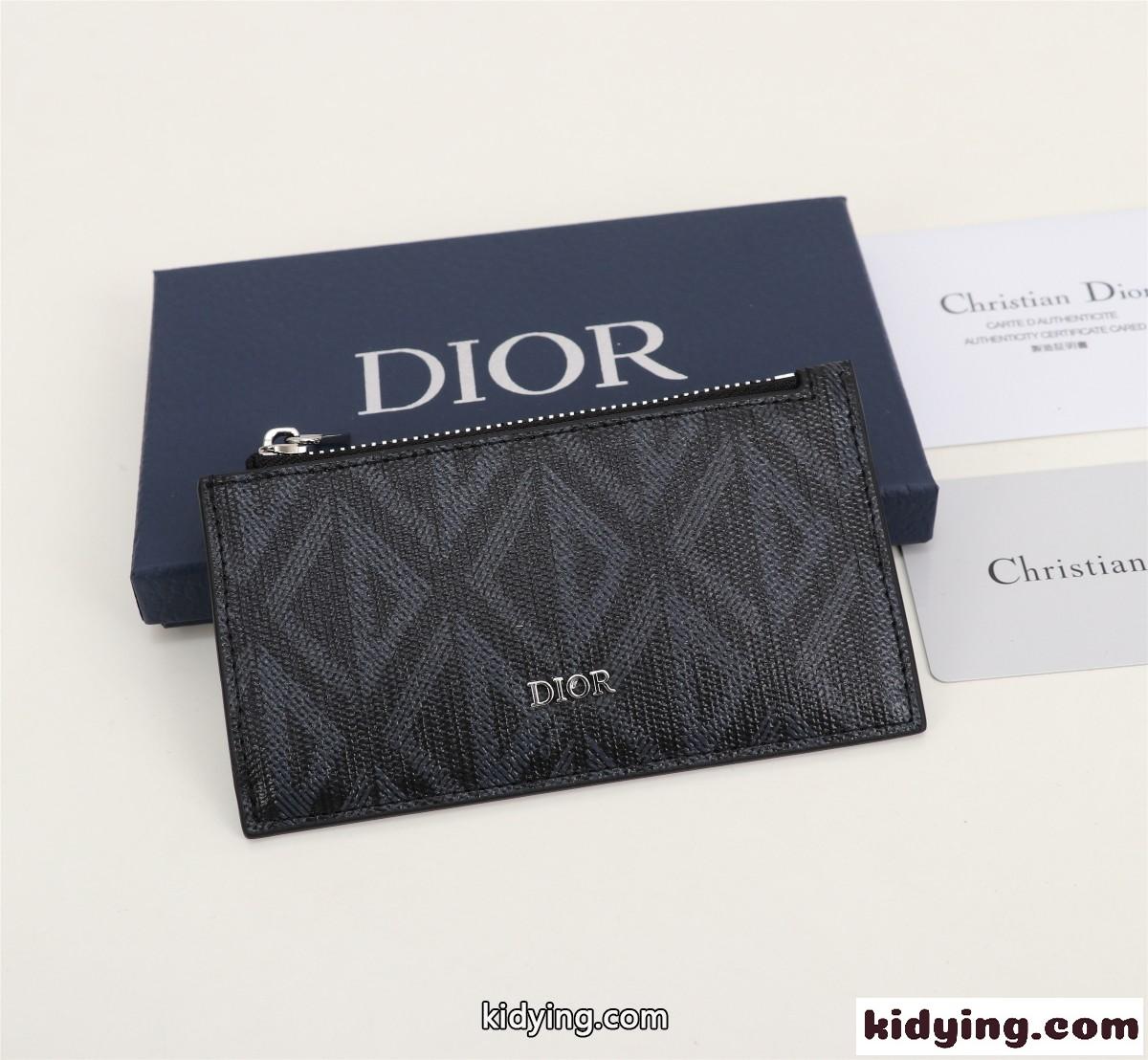 ジップ カードホルダー CD Diamond キャンバス クリスチャン・ディオール 財布 コピー-1