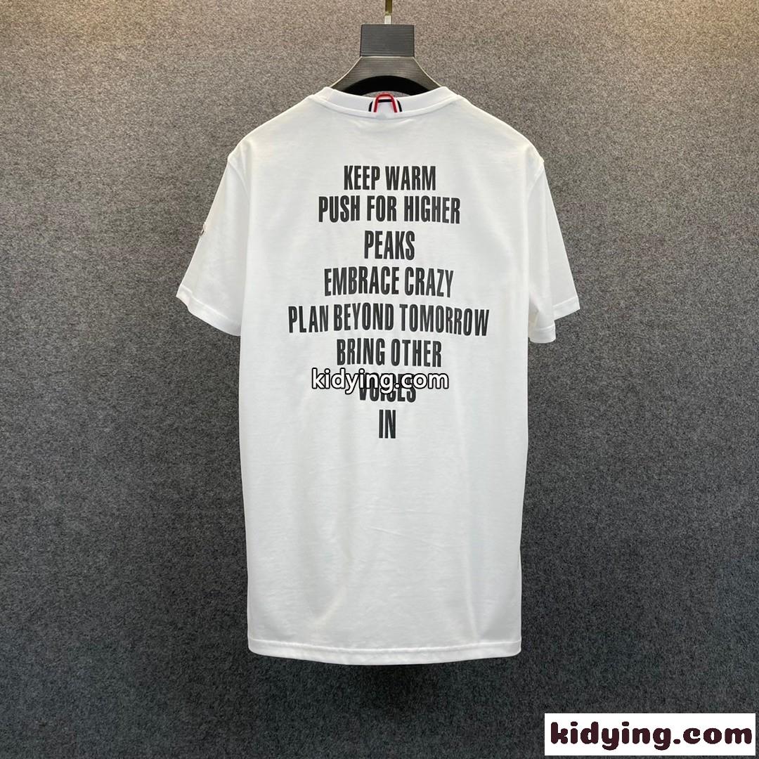 春夏 人気 クルーネック プリント モンクレール tシャツ コピー 半袖 シルケット加工 快適-4