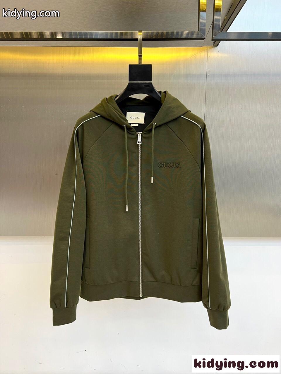カジュアル ロゴ フード付きジャケット グッチ ジャケット 偽物 グリーン-0