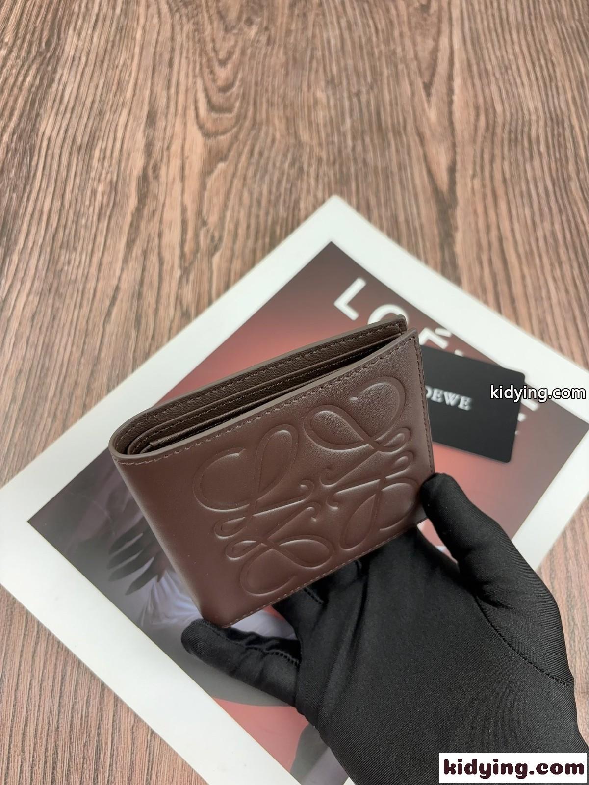 洗練された アナグラム 2つ折り財布 ウォレット ロエベ 財布 コピー ダークブラウン-1