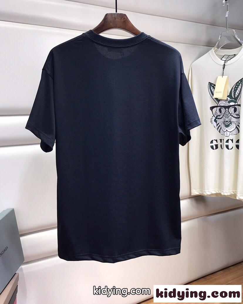 バレンシアガ Tシャツ コピー ユニセックス シンプル おしゃれ ロゴ 刺繍 クルーネック-5