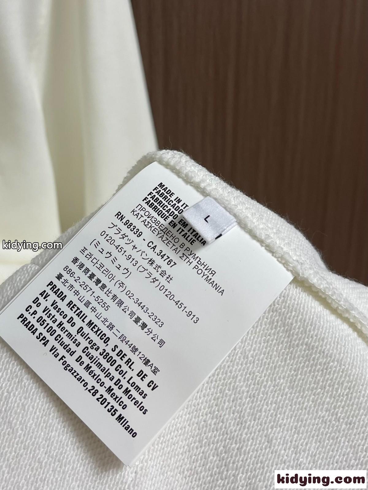 定番 カジュアル スウェットシャツ プラダ Tシャツ コピー ユニセックス ホワイト-4