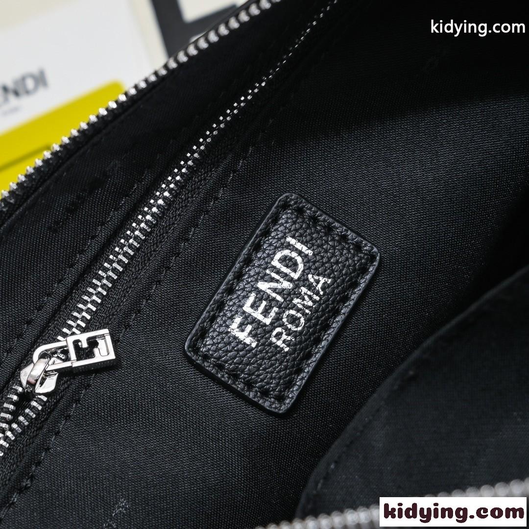Fendi Roma レザー フェンディ メロン スモール スーパーコピー ショルダーバッグ ブラック-4