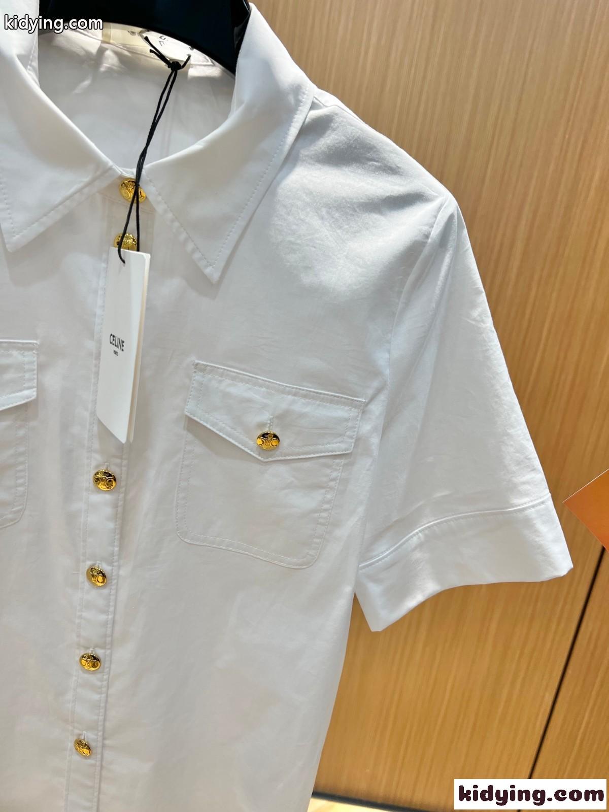洗練された おしゃれ 半袖シャツ セリーヌ シャツ コピー レディース ファッション-0