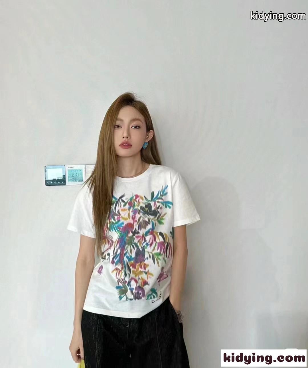 カジュアル クリスチャン・ディオール Tシャツ コピー クルーネック 半袖Tシャツ-3