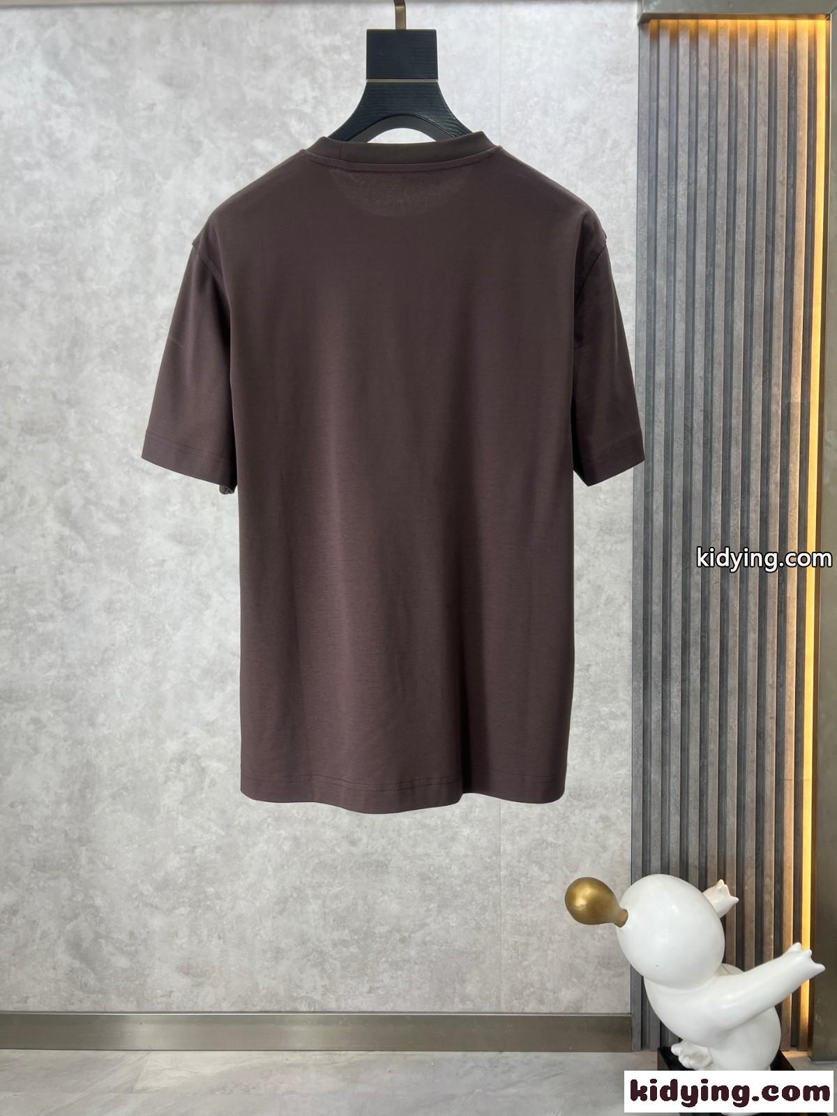 シンプル おしゃれ コットン 半袖Tシャツ エルメス Tシャツ コピー コーヒー-1