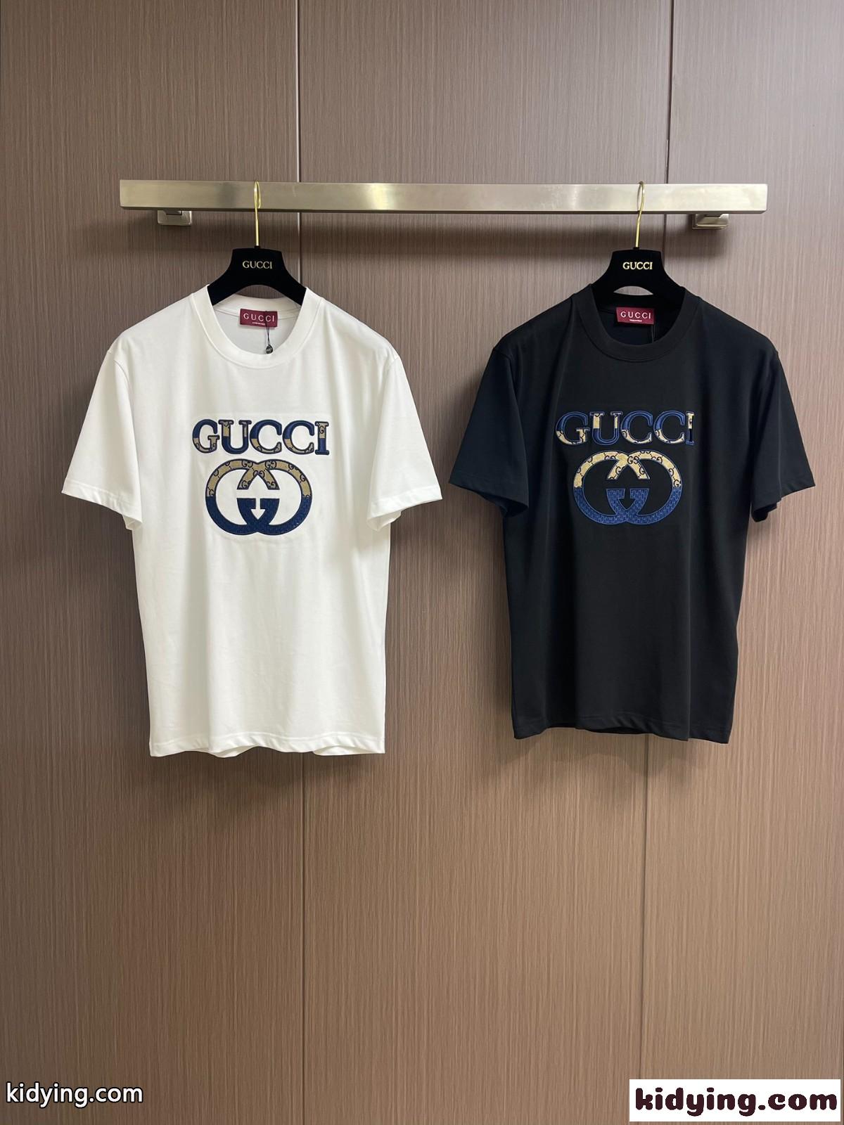シンプル ロゴアップリケ コットン 半袖Tシャツ グッチ Tシャツ コピー クルーネック-2