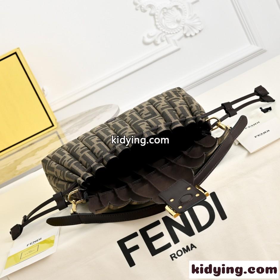 人気 洗練された フェンディ バッグ 偽物 バゲット ショルダーバッグ FFジャカード-4