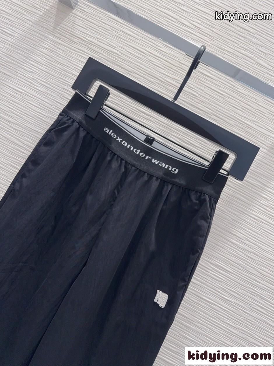 ロゴウエスト トラックパンツ アレキサンダーワング パンツ 偽物 ブラック-2