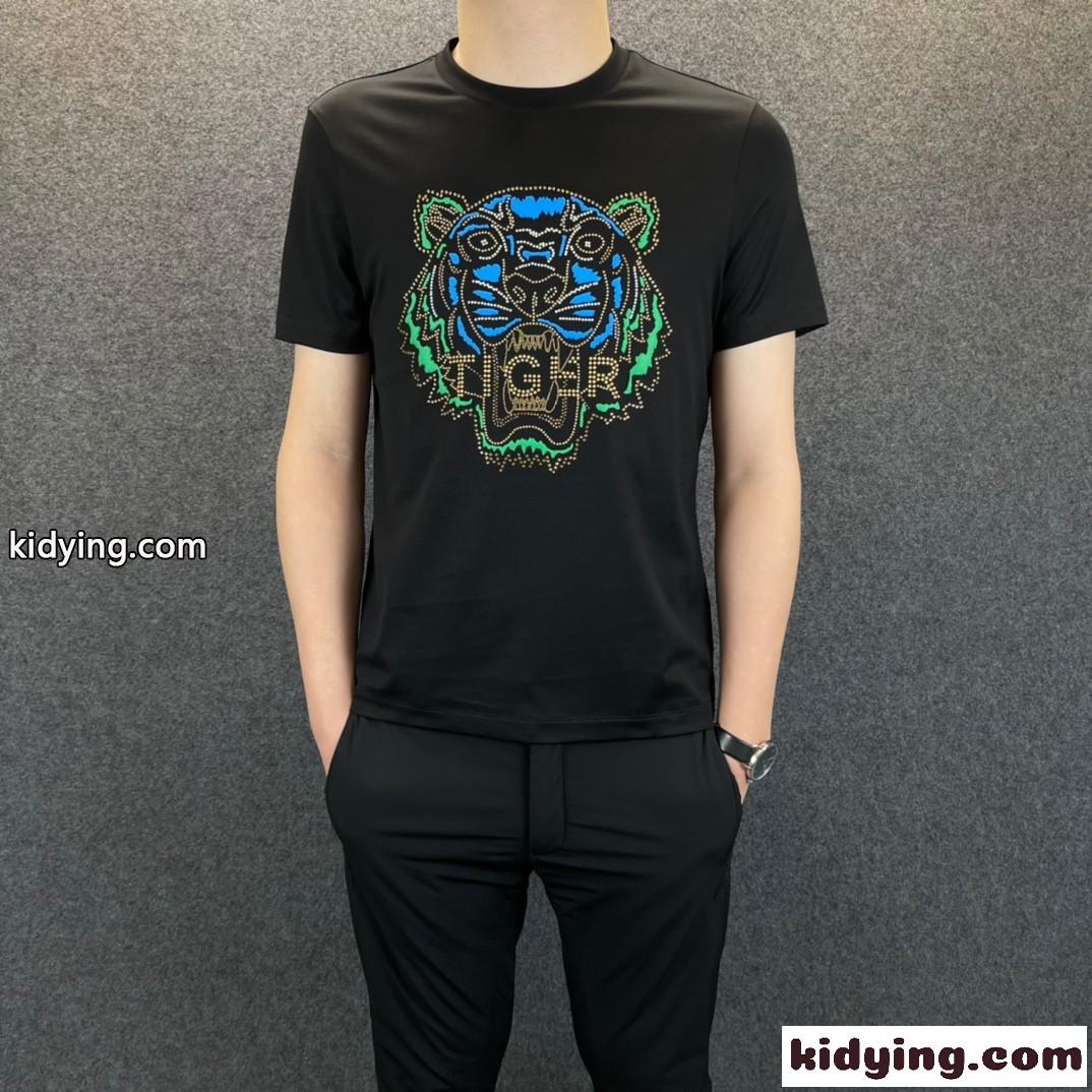 柔らかい 着心地いい 春夏 メンズ クルーネック 半袖 ケンゾー tシャツ コピーカジュアル おしゃれ トップス-0