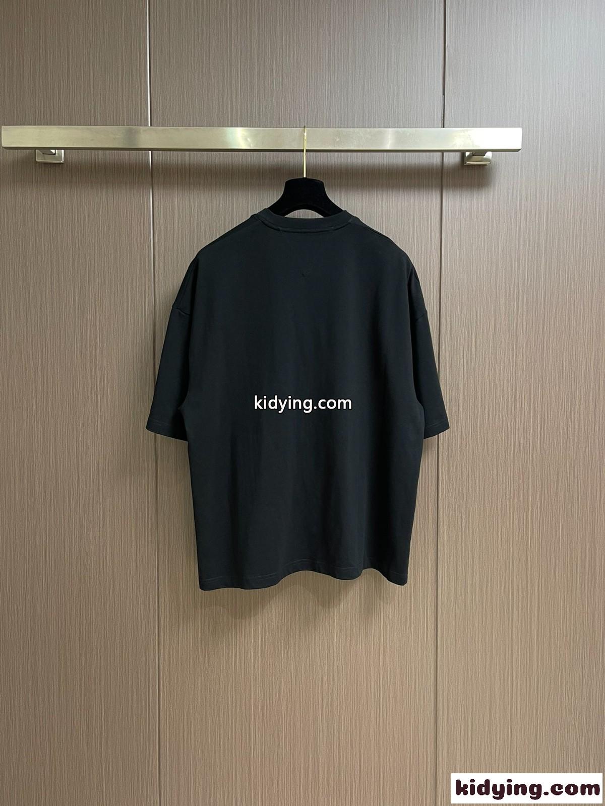ソフト コットン ジャージー 半袖Tシャツ ボッテガ・ヴェネタ Tシャツ コピー ブラック-0