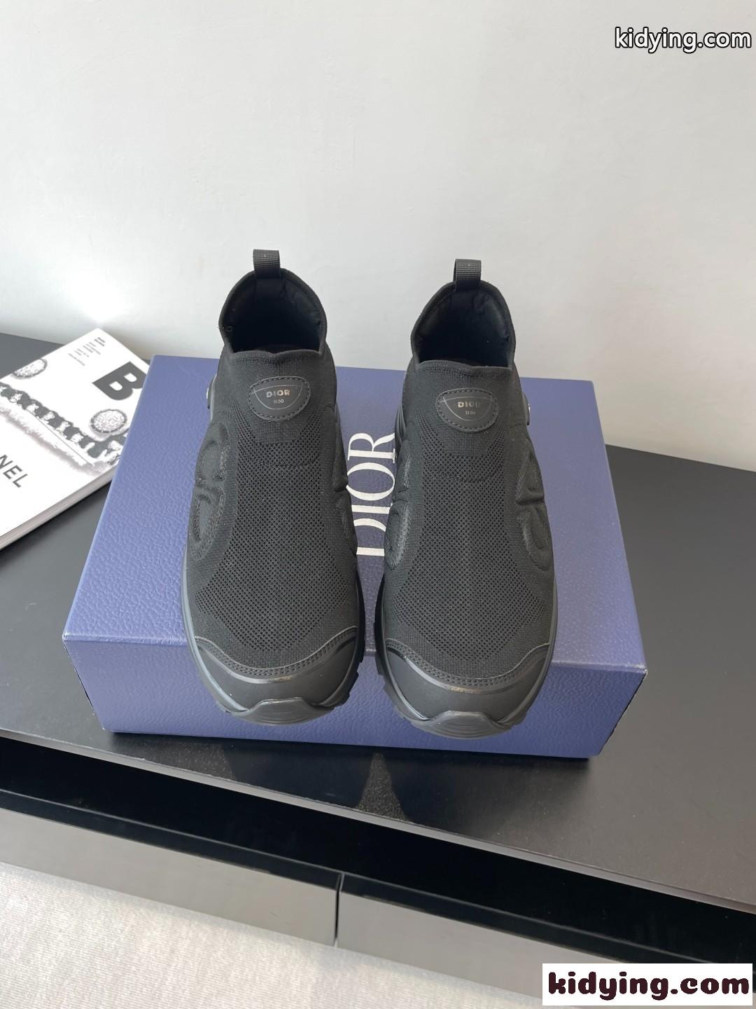 シンプルで履きやすい♪DIOR ディオール B30 カウントダウン スニーカー コピー ブラック-2
