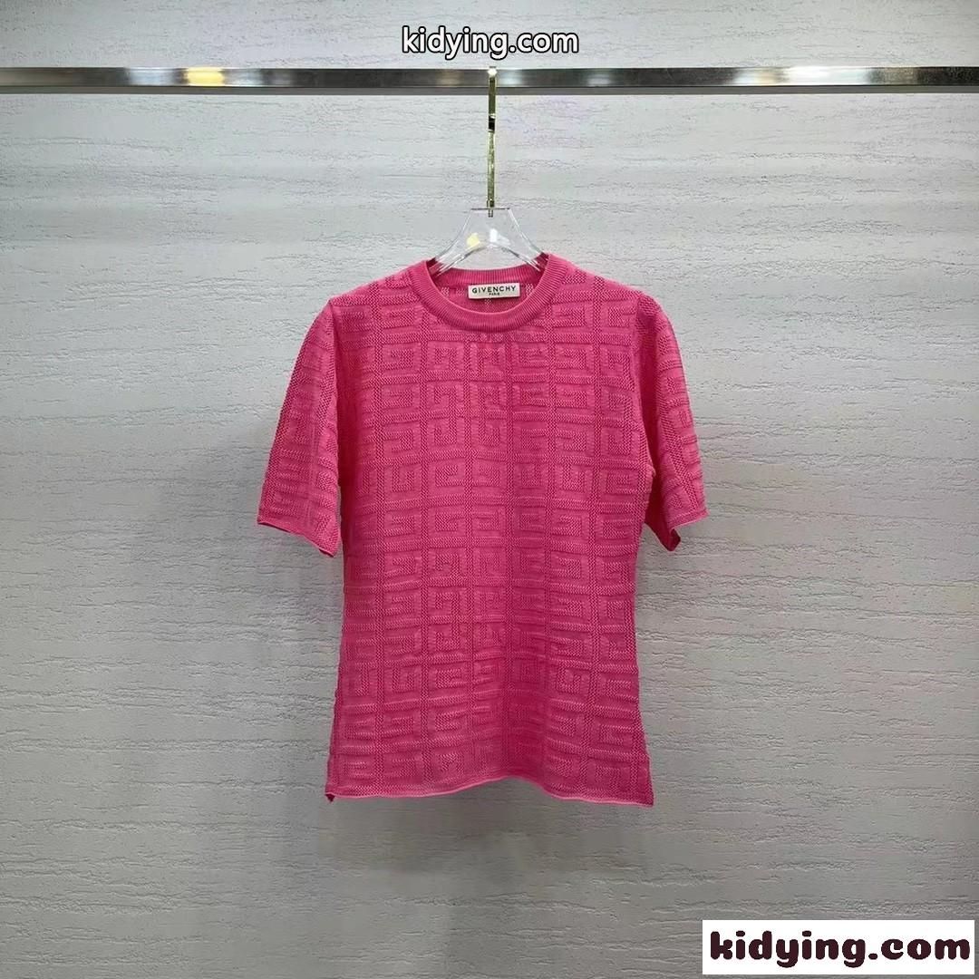 春夏 半袖 ニット トップス 4G ジャカード ジバンシィ Tシャツ コピー レディース セーター-4