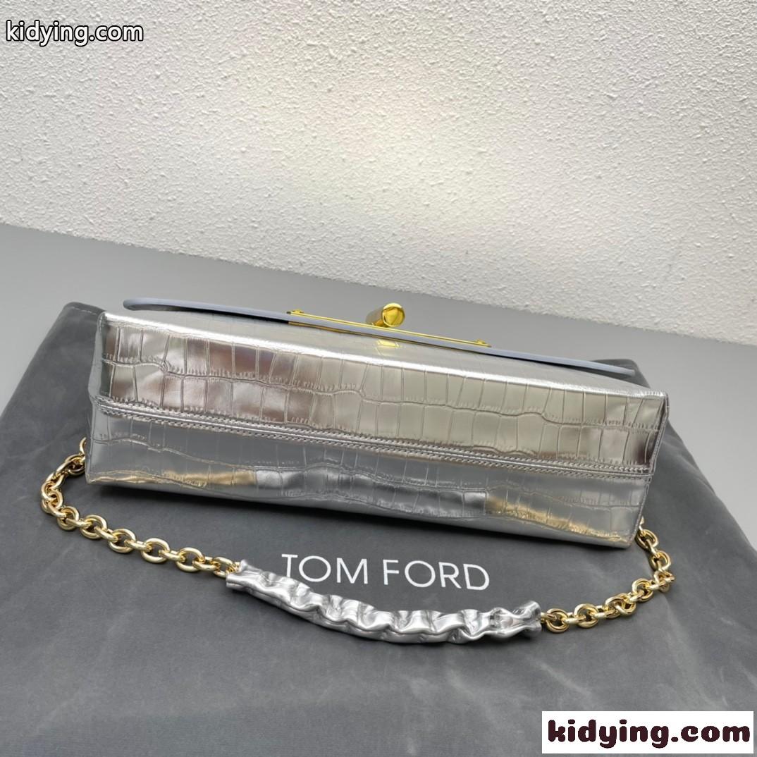 高級感 トムフォード バッグ コピー 人気 レディース チェーン クロコダイル型押し ショルダーバッグ-3