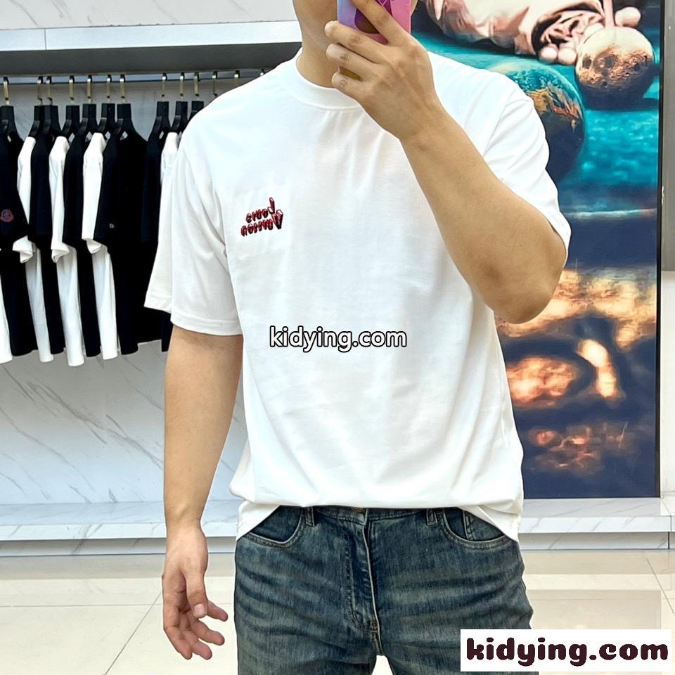シンプル 洗練された ロゴ 半袖Tシャツ ルイ・ヴィトン Tシャツ 偽物 ホワイト-1