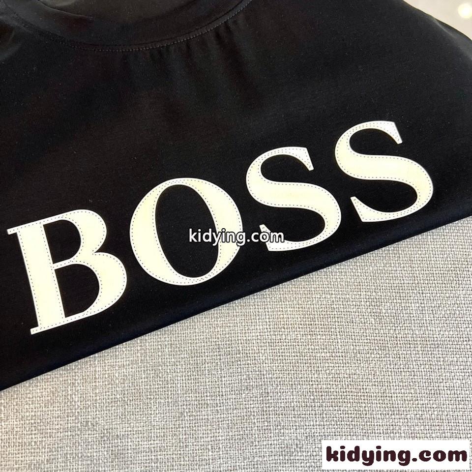シンプル ロゴパッチ 半袖Tシャツ ヒューゴ・ボス Tシャツ 偽物 ブラック-3