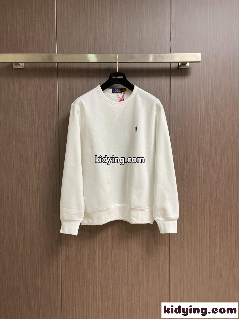 ラルフローレン Tシャツ 偽物 カジュアル コットン 裏起毛 スウェットシャツ ホワイト-0