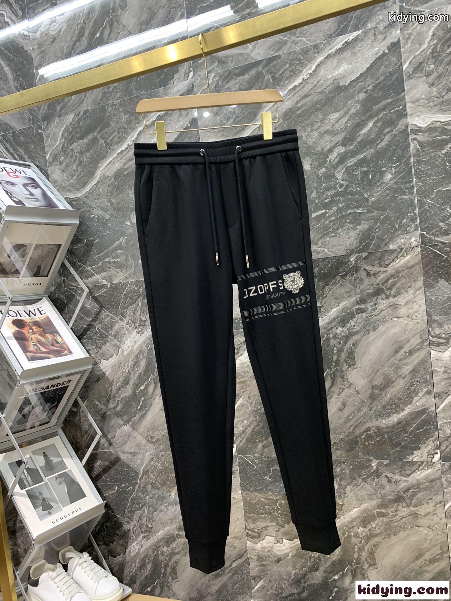 かっこいい ウエストゴム カジュアルパンツ スポーツ ケンゾー パンツ メンズ コピー 合わせやすい 刺繍入り ブラック-2