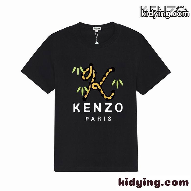 シンプル カジュアル 柔らかい 着心地いい クールネック ケンゾー tシャツ コピー 半袖 ホワイト ブラック-0