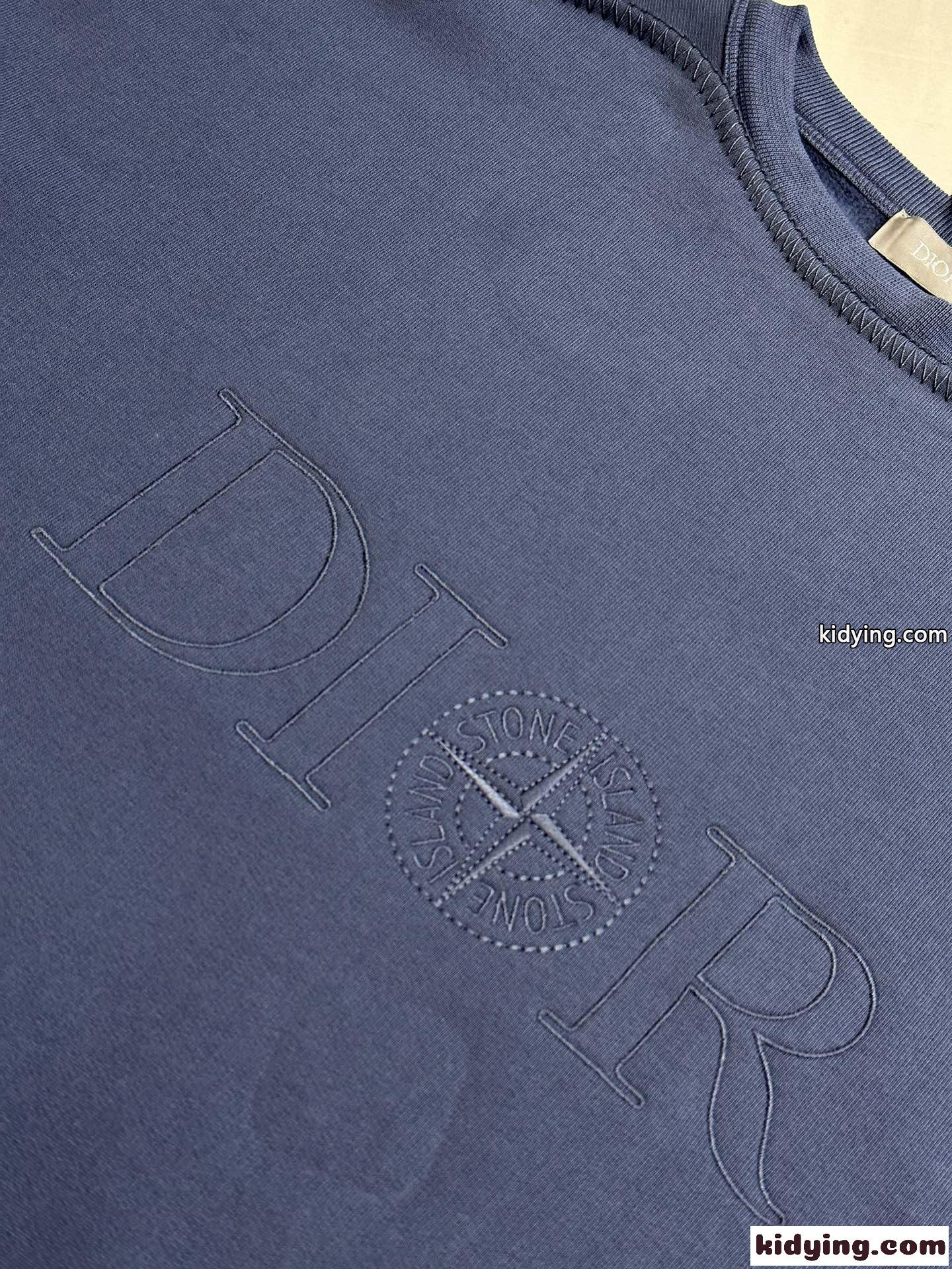 DIOR AND STONE ISLAND スウェットシャツ クリスチャン・ディオール Tシャツ コピー ブルー-5