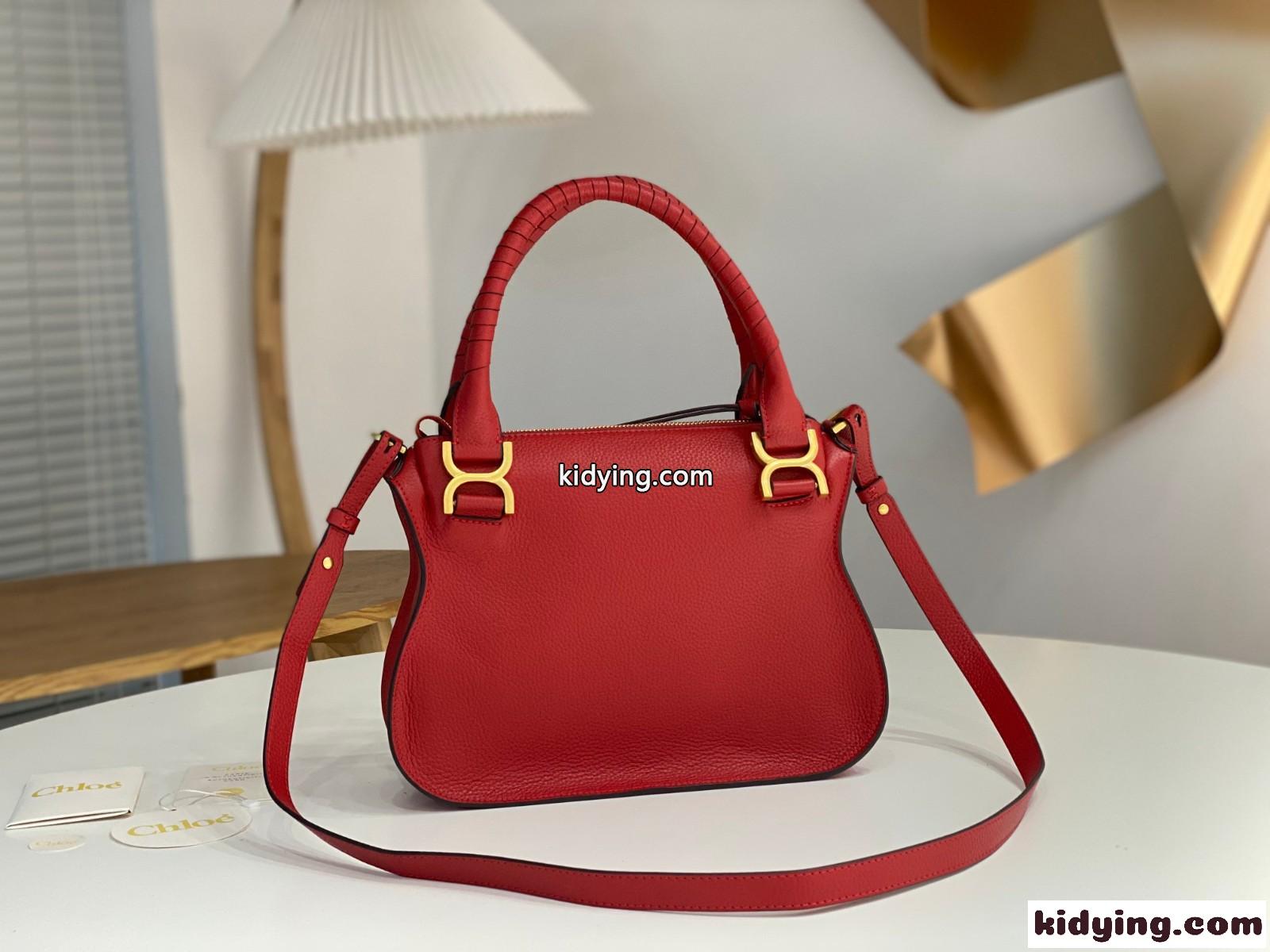 MARCIE スモール ダブルキャリーバッグ クロエ バッグ スーパーコピー レッド-1