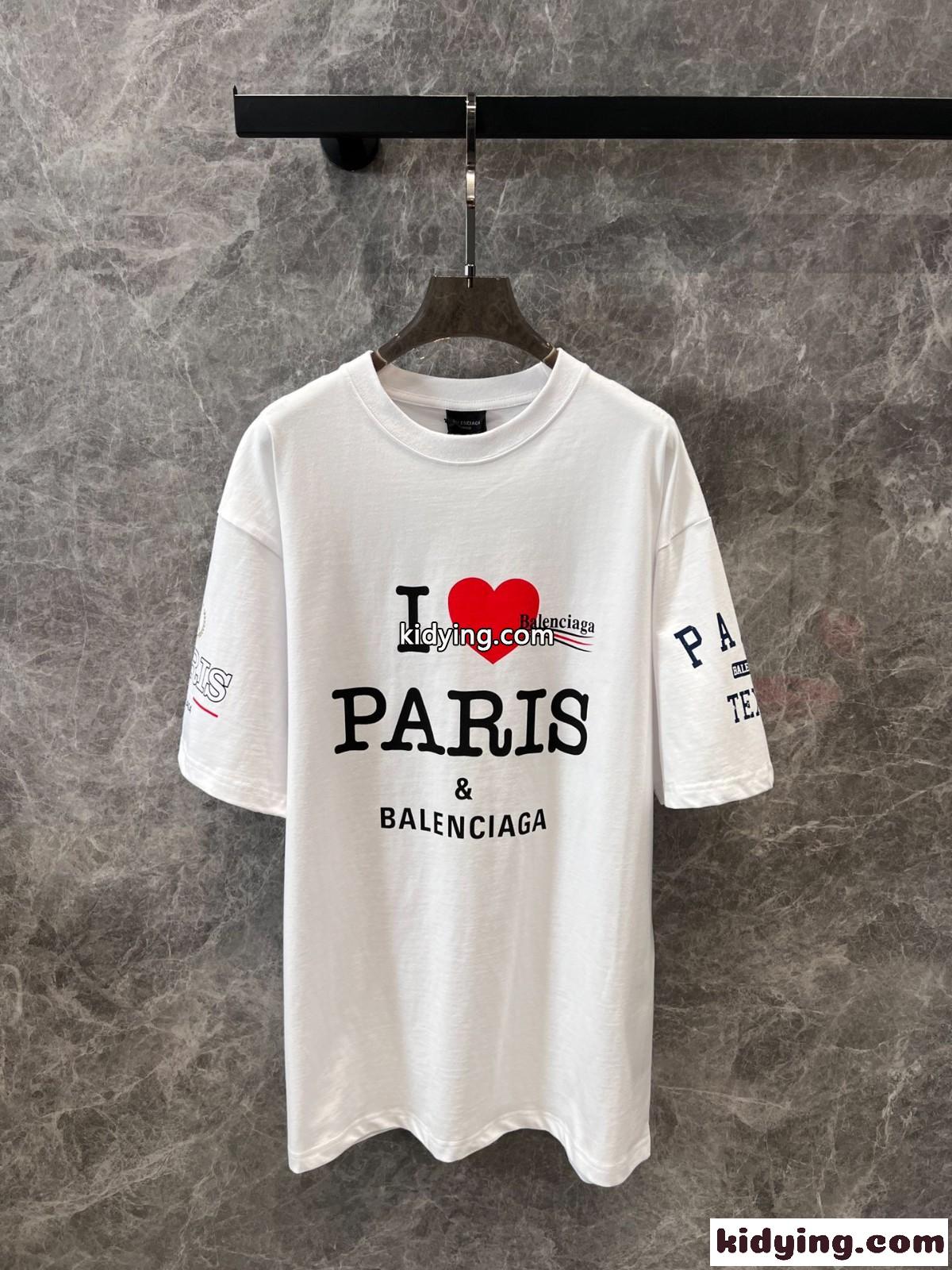 人気 カジュアル オーバーサイズ 半袖Tシャツ バレンシアガ Tシャツ コピー ホワイト-1