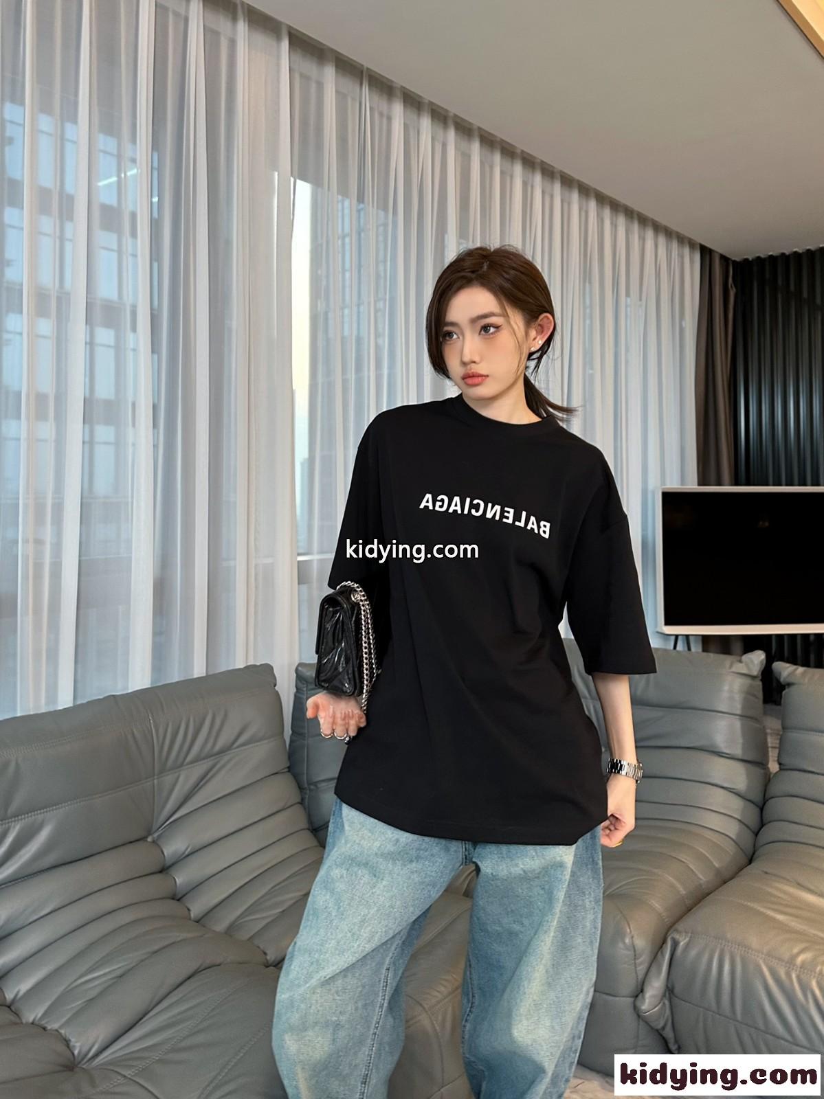 シンプル MIRROR ロゴ 半袖Tシャツ バレンシアガ Tシャツ コピー ユニセックス ファッション-4