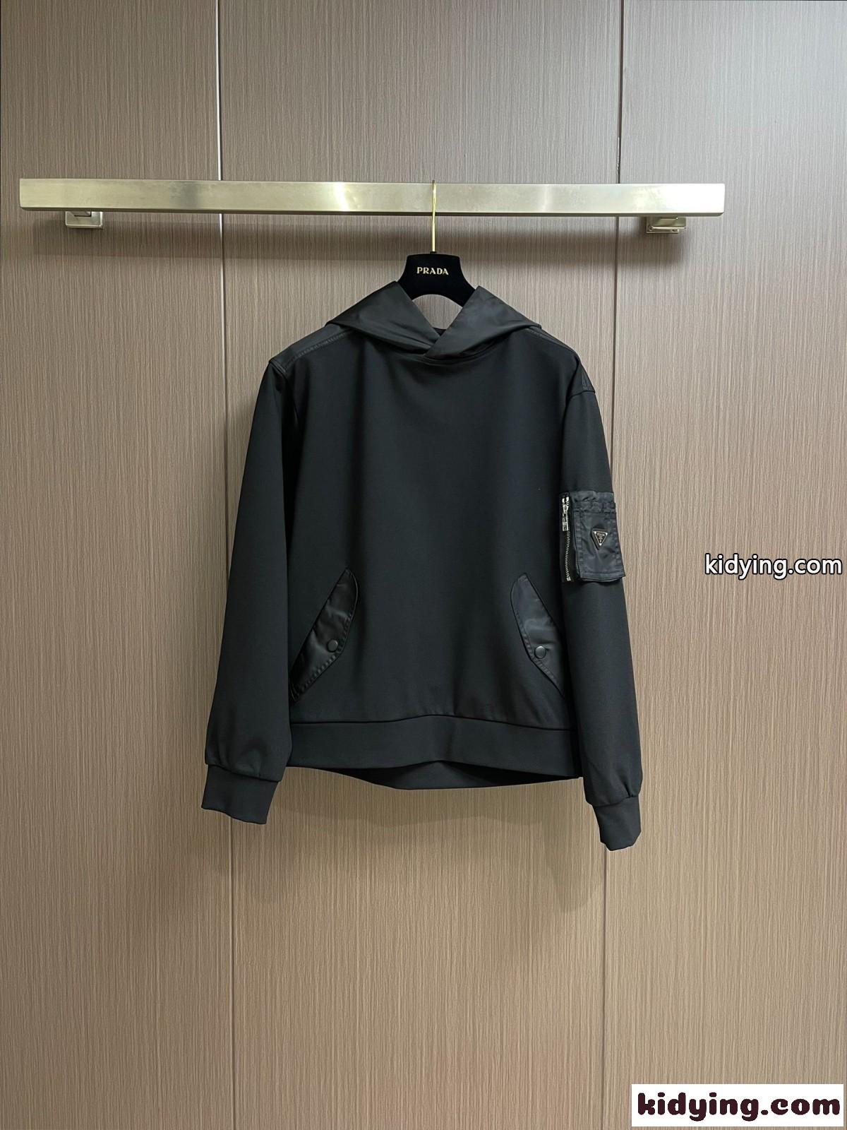 コットンフリースx Re-Nylon フーディー プラダ パーカー コピー カジュアル-1