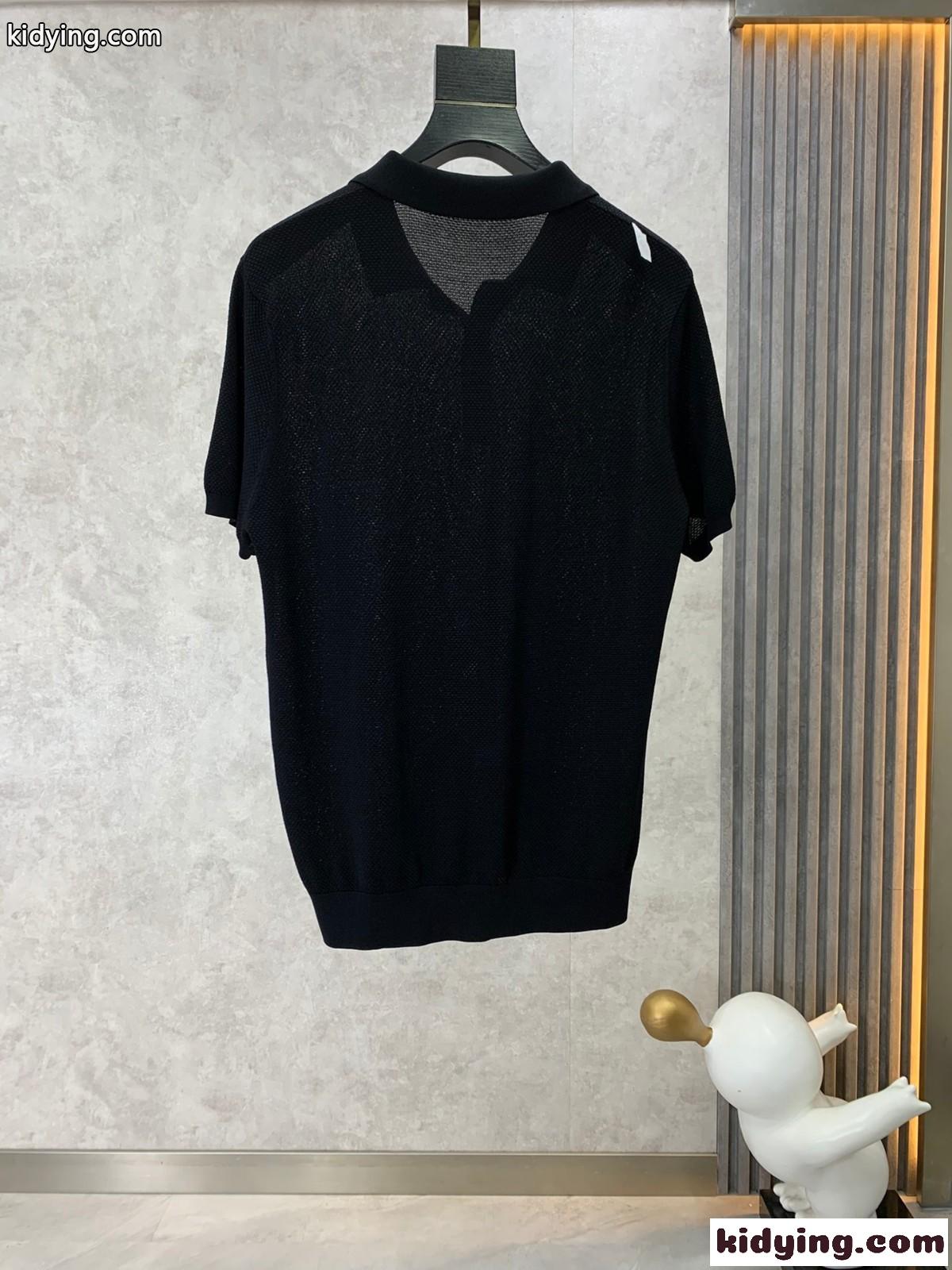 着心地抜群 ニットポロシャツ ボッテガ・ヴェネタ Tシャツ コピー メンズ ブラック-1