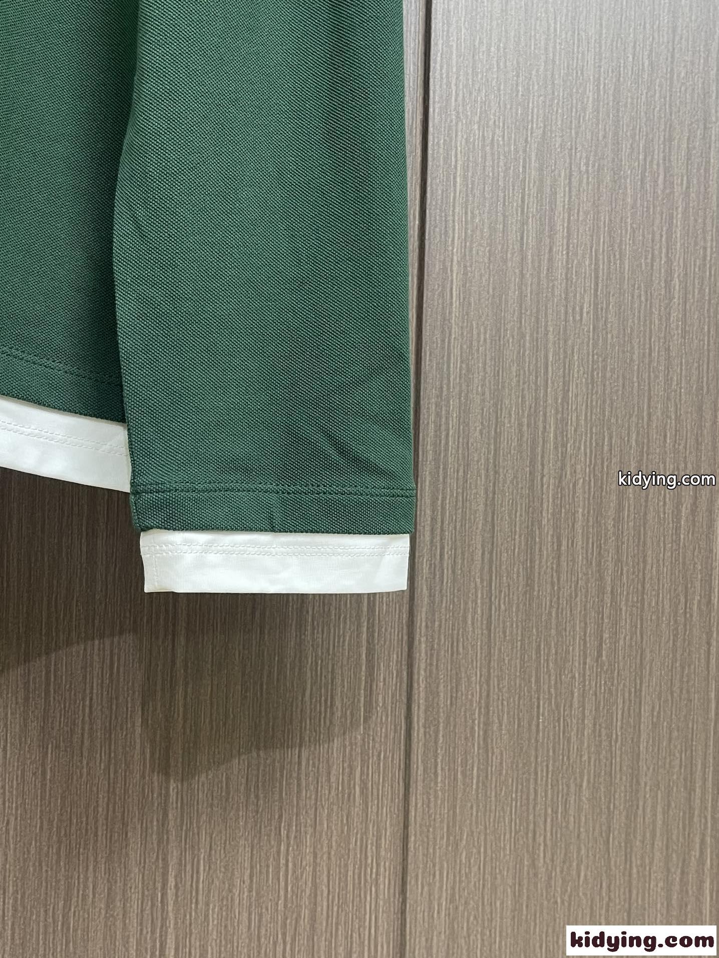 レイヤリング コットン ポロシャツ プラダ Tシャツ コピー ロングスリーブ グリーン-4