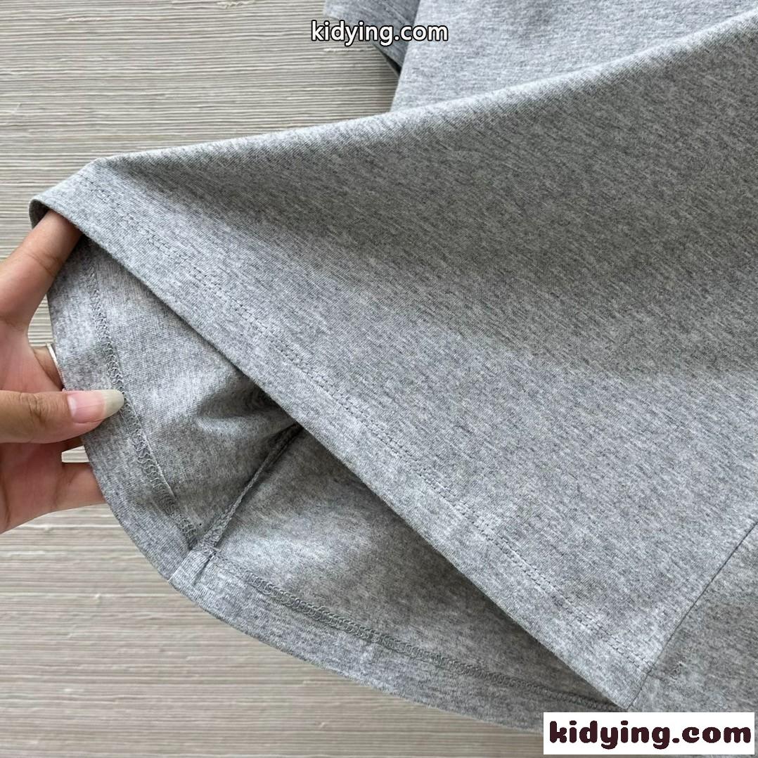 ベーシック クルーネック 半袖Tシャツ グッチ Tシャツ コピー コットン グレー-0