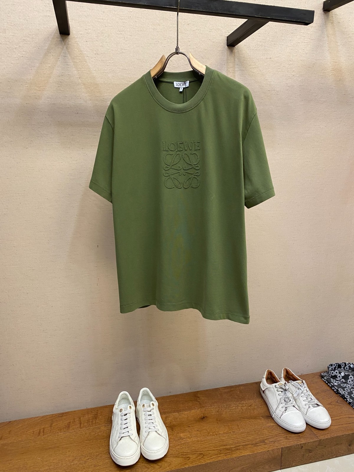 リラックスフィット コットンTシャツ ロエベ Tシャツ コピー 半袖トップス グリーン-2