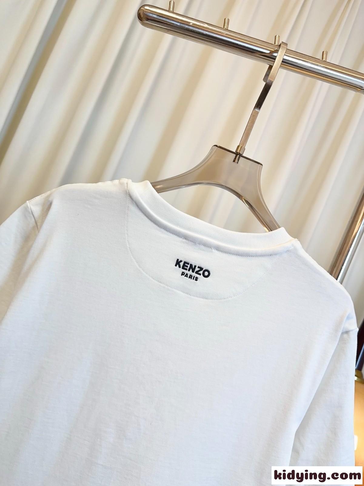 カジュアル ルーズフィット 半袖Tシャツ ケンゾー Tシャツ コピー ホワイト-3