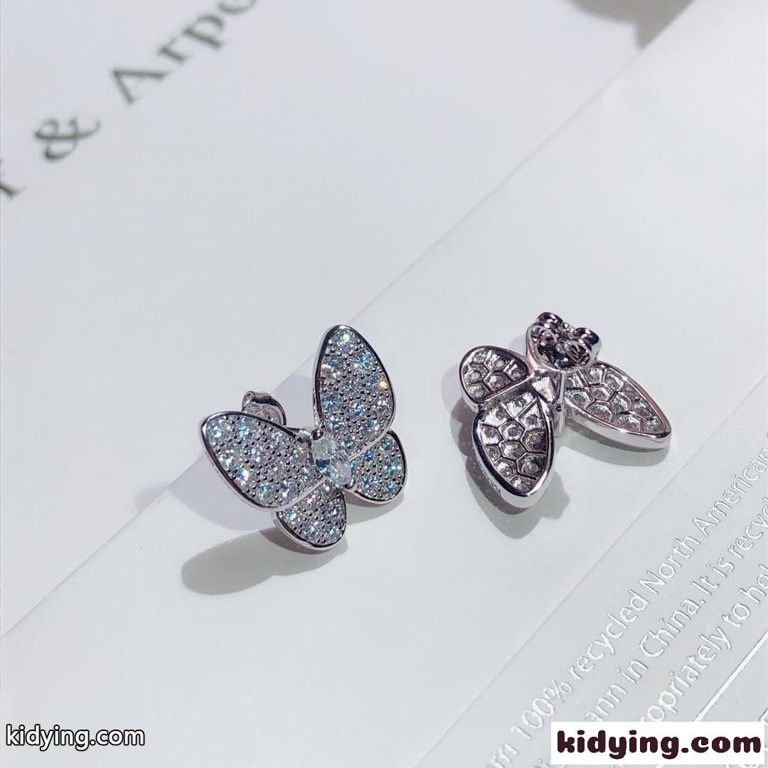 キラキラ  蝶結び  可愛い  ヴァンクリーフ&アーペル ピアス コピー レディース イヤリング シルバー925 18kゴールドメッキ-1