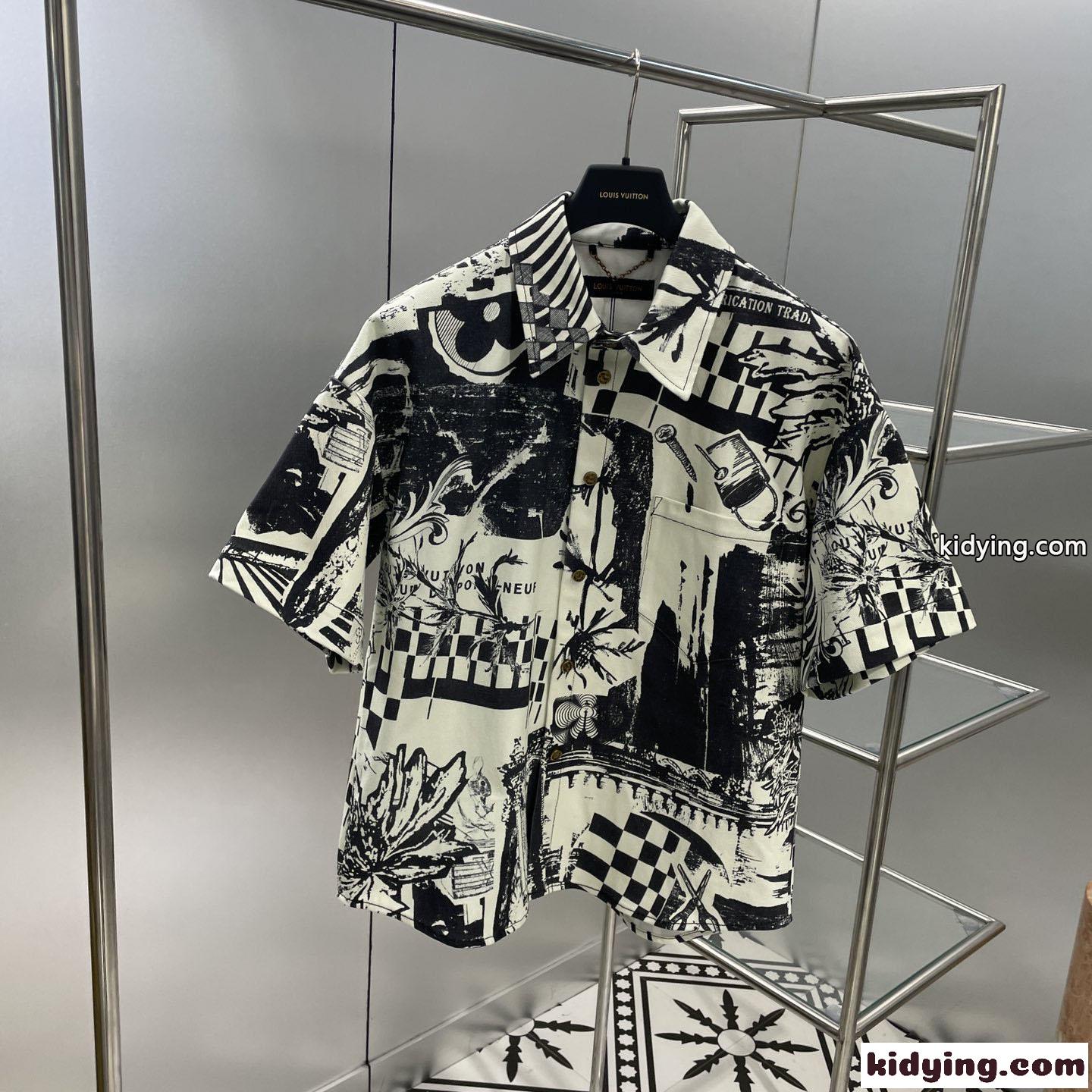 23SS Louis Vuitton 新作 デニムシャツ 半袖 ルイヴィトン シャツ コピー ユニセックス-1