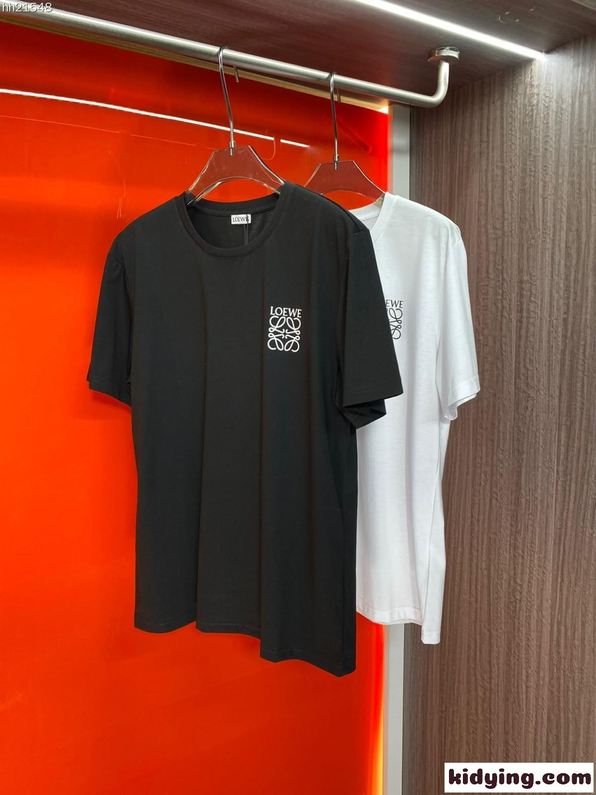 シルケット コットン 快適 クルーネック ロゴ プリント ロエベ tシャツ コピー 半袖 トップス-1