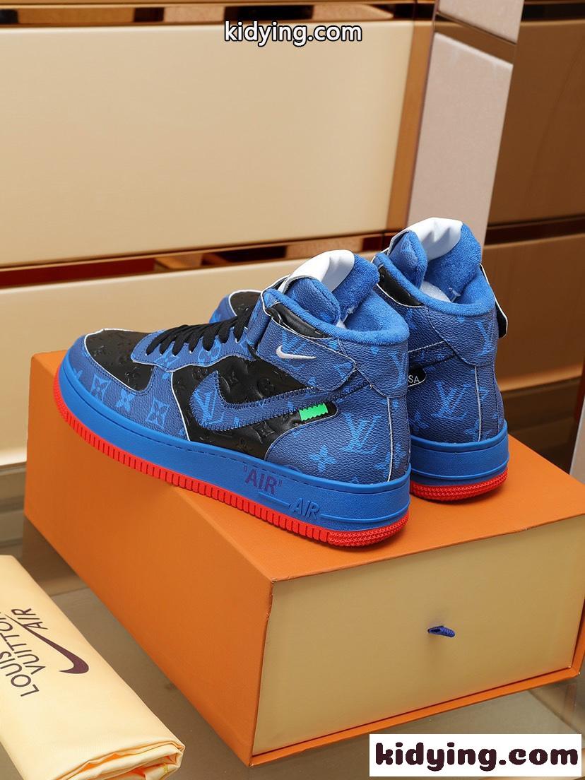 Louis Vuitton x OFF-WHITE x Nike 高級感 人気 ハイカット オフホワイト スニーカー コピー カジュアル おしゃれ-1