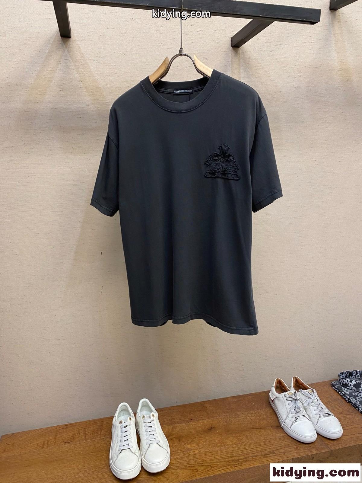 ユニセックス ストリート 半袖Tシャツ クロムハーツ Tシャツ コピー クルーネック-1